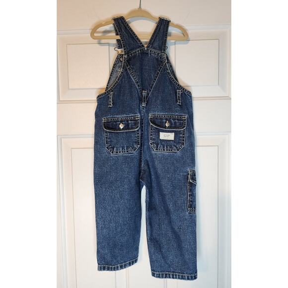 Baby‎ Gap Blue Denim Overalls 18-24 Months Vintage - Picture 2 of 3